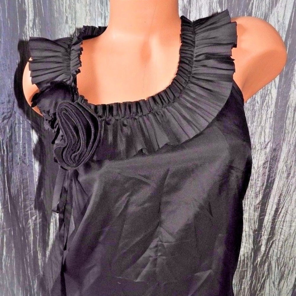 J. Crew 100% Silk Black Sleeveless Blouse Size 2